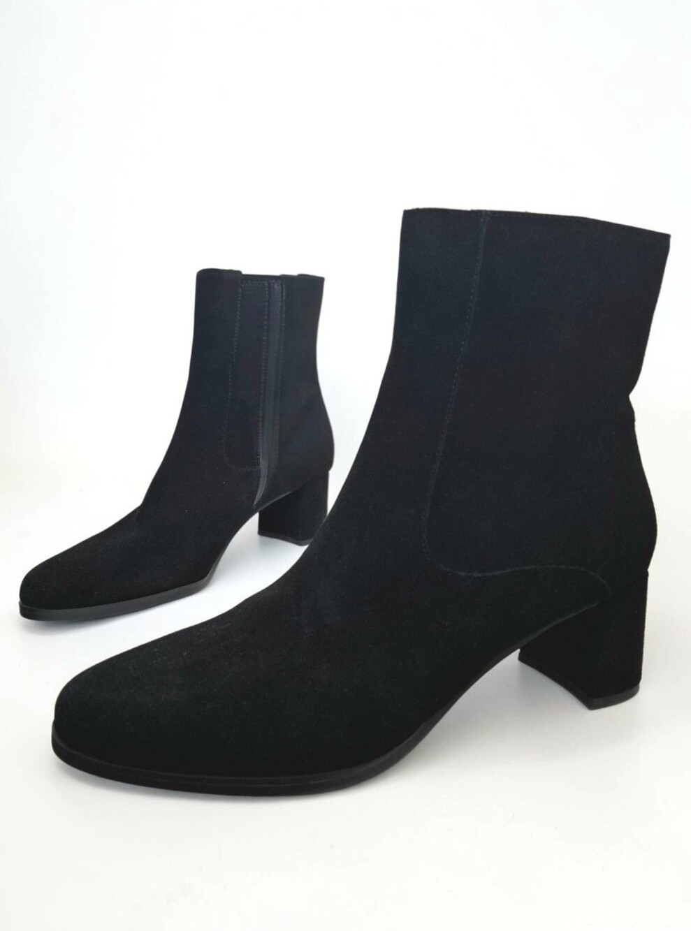 Blondo Hylia Waterproof Black Suede Ankle Boots Block Heels Booties 10M Winter